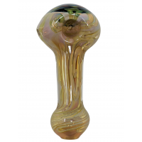 4.5" Fillacello Art Pipe Gold & Silver Fumed Color Changing Clear Art Body [AM08]